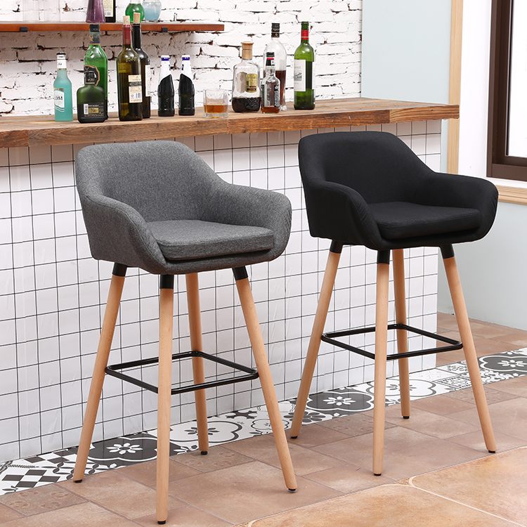 wooden leg bar chair